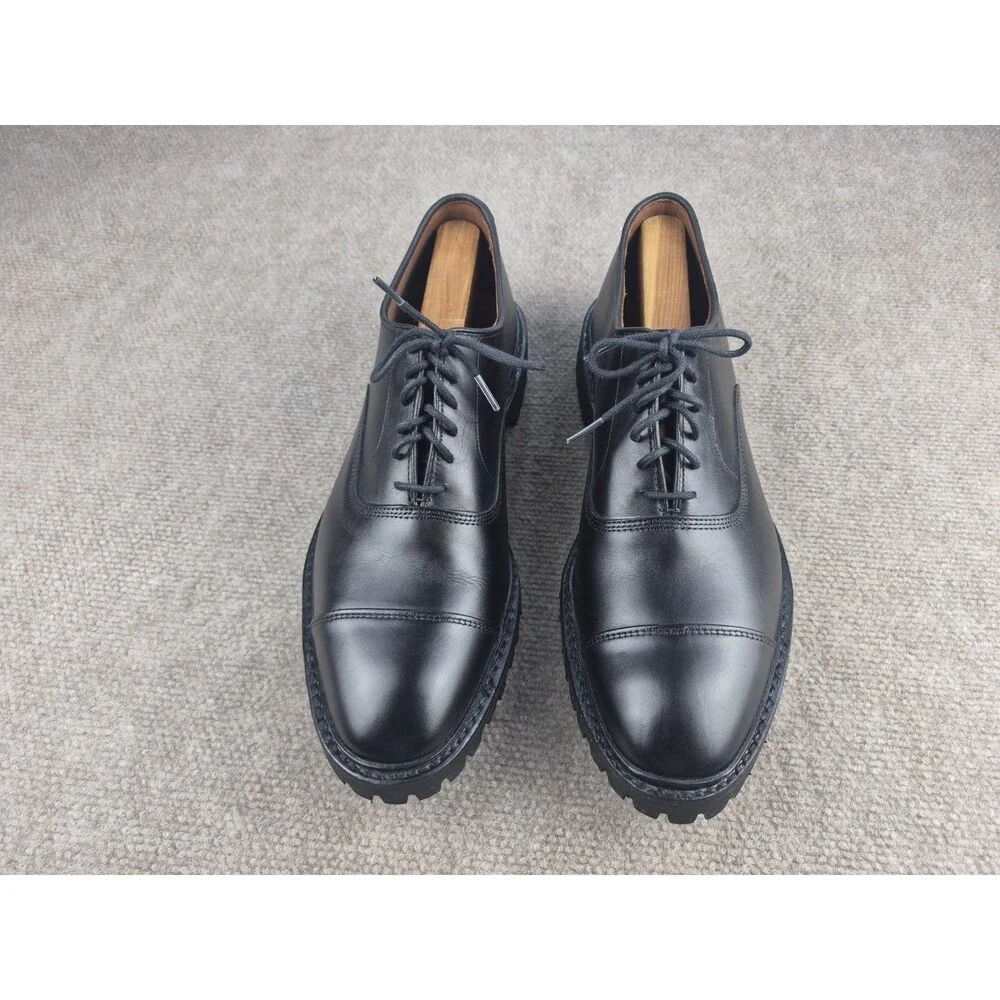 Allen Edmonds Park Avenue Shoes Men 11.5D Black Leather Lug Sole Cap Toe Oxford